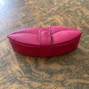 Leather Lip Shaped Lipstick case with Mirror
